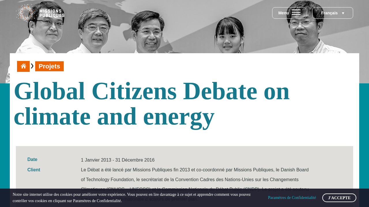 Graphic representing Global Citizens Debate on Climate and Energy