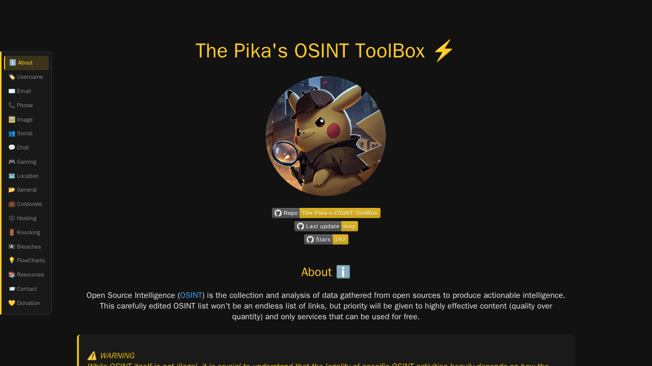 The Pika's OSINT ToolBox