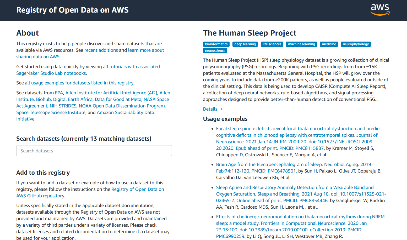 AWS Registry of Open Data