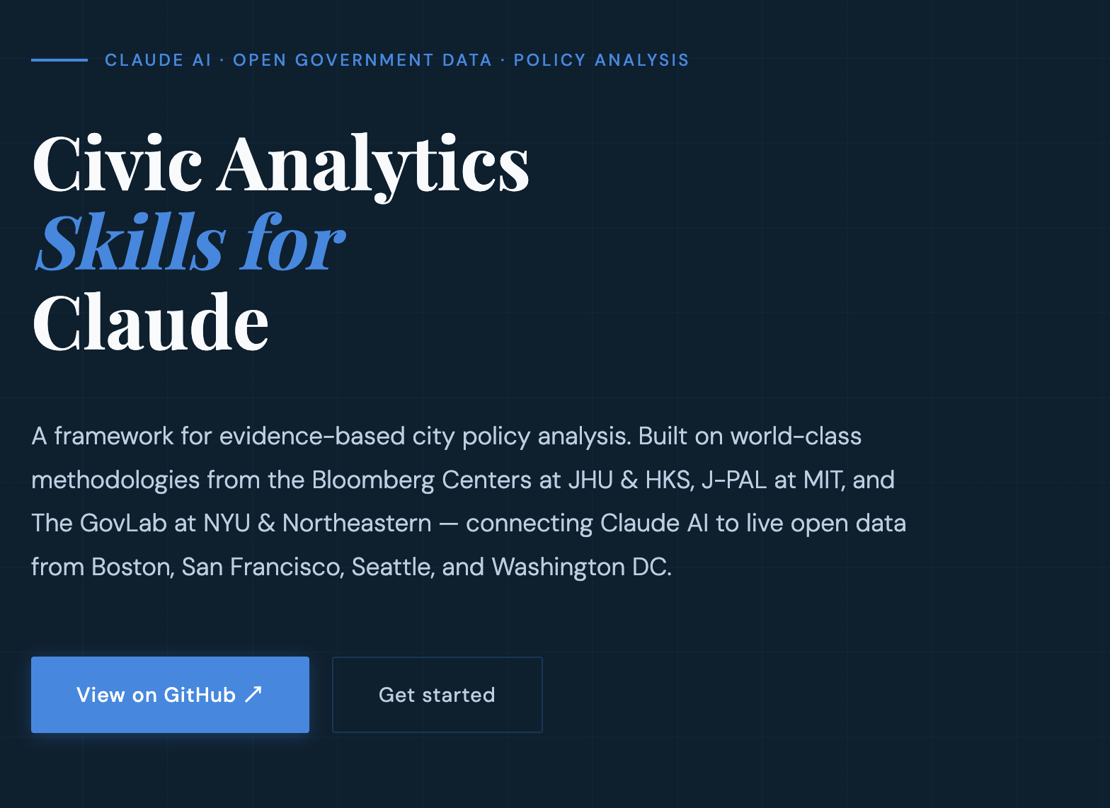 Civic Analytics Skills for Claude
