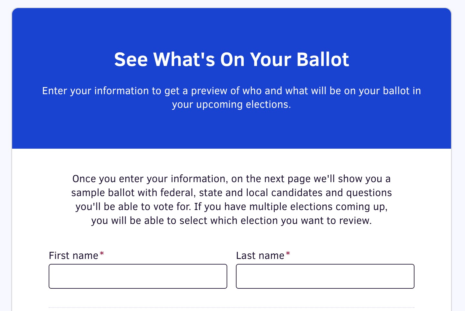 Vote.org Ballot Information