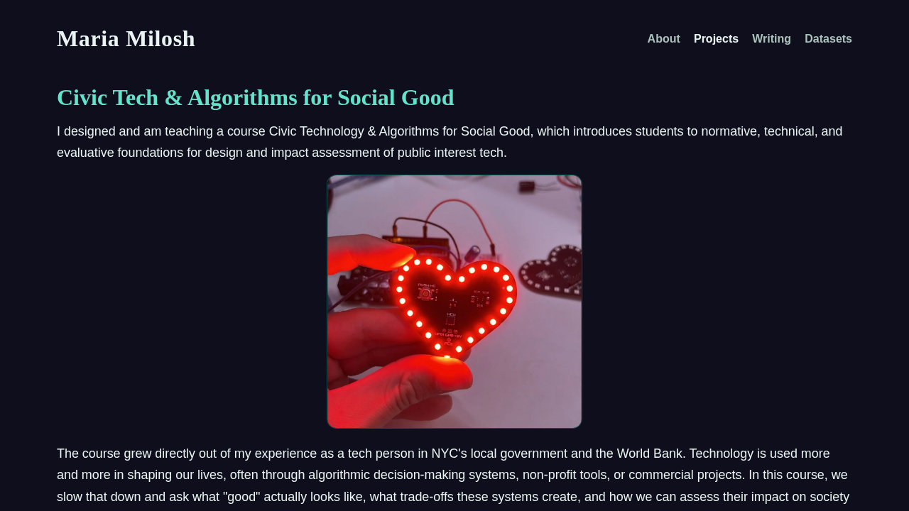 Civic Technology & Algorithms for Social Good