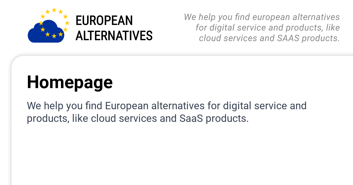 Graphic representing European Alternatives