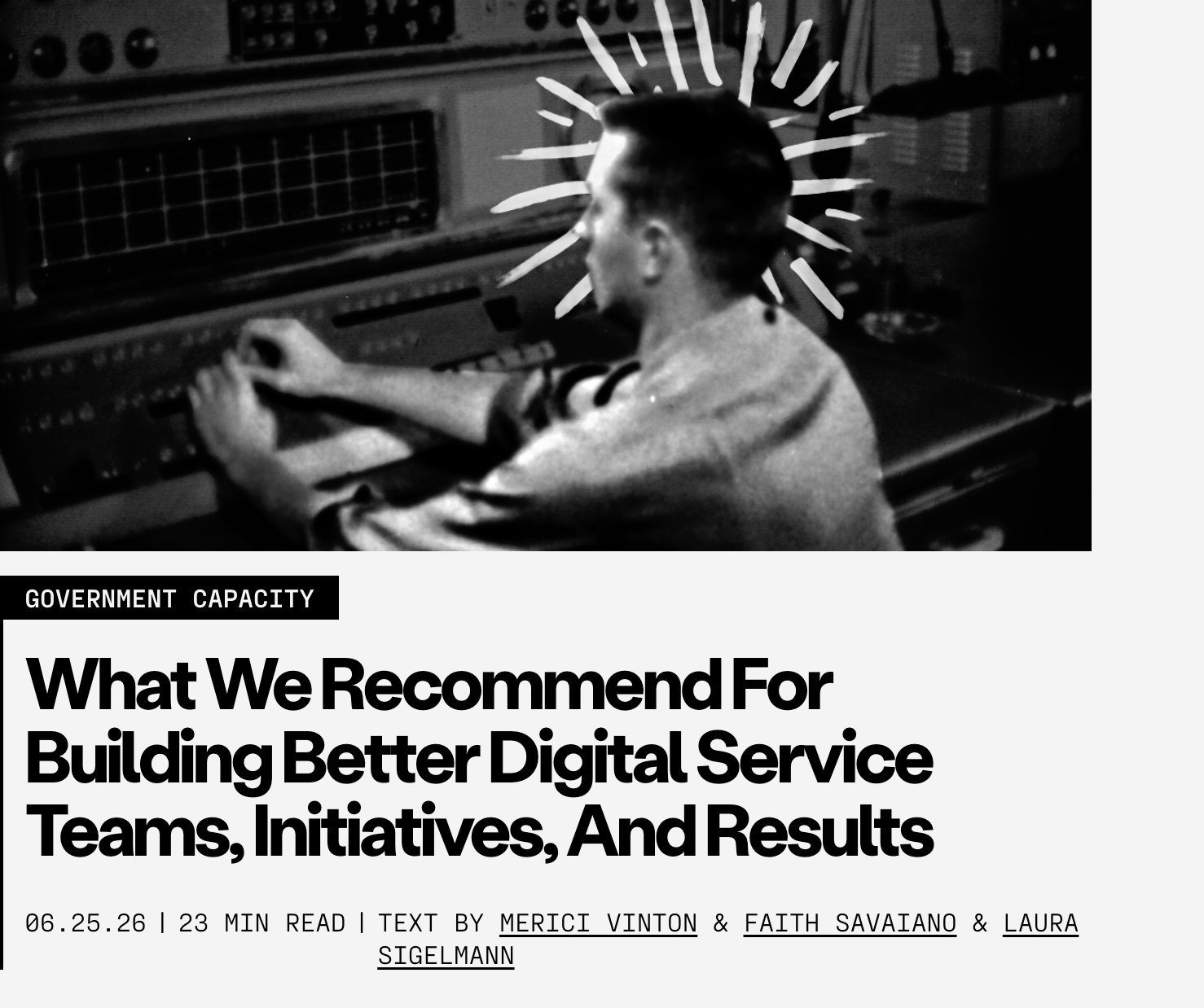 Building Better Digital Service Teams, Initiatives, and Results
