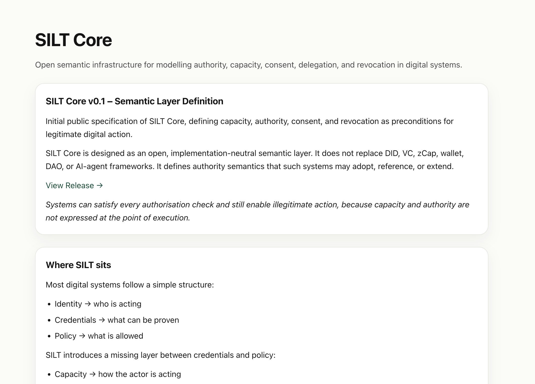 SILT Core