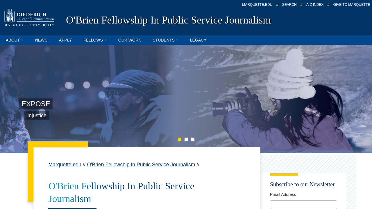 O'Brien Fellowship In Public Service Journalism