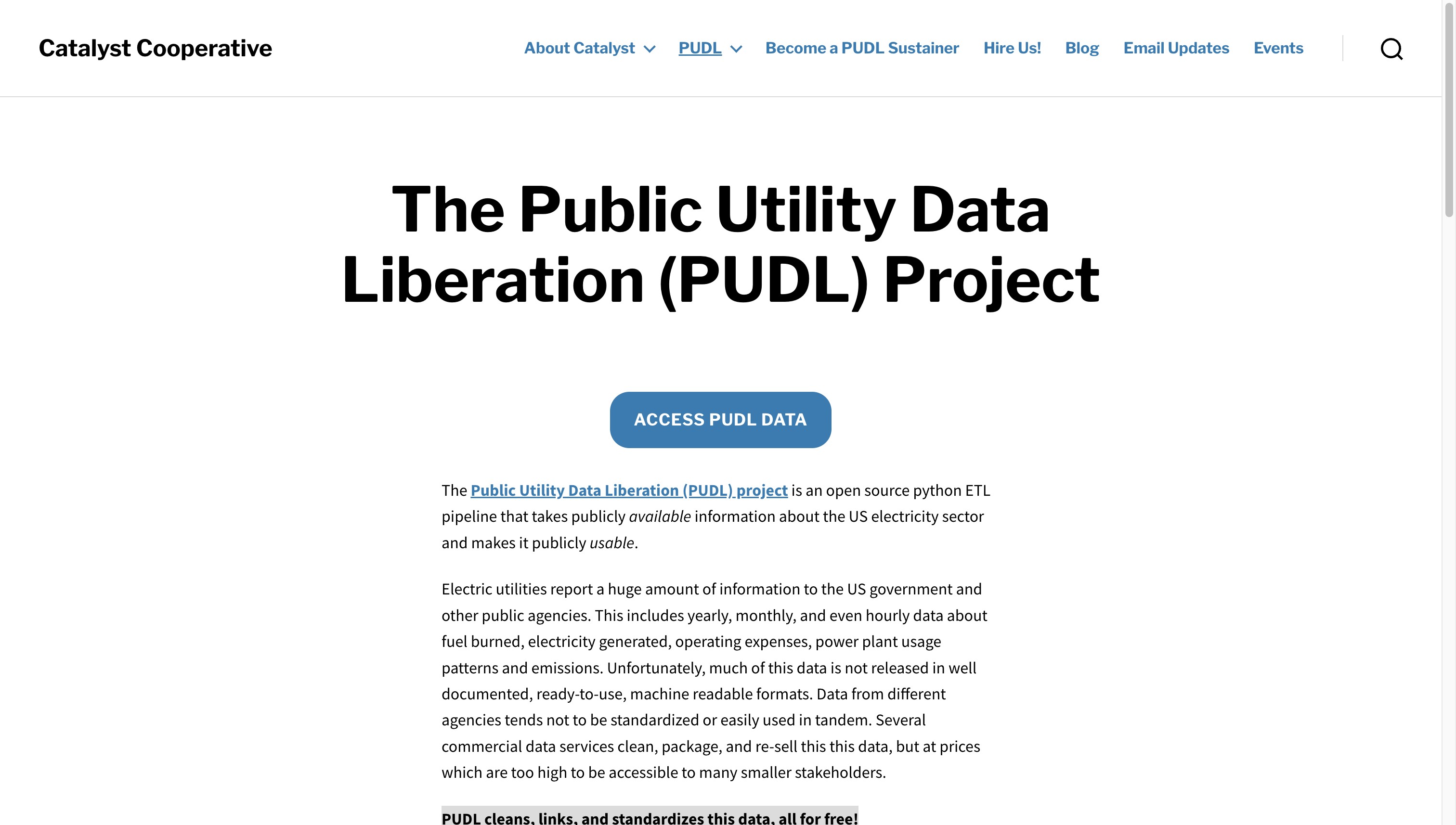 The Public Utility Data Liberation (PUDL) Project - Catalyst Cooperative