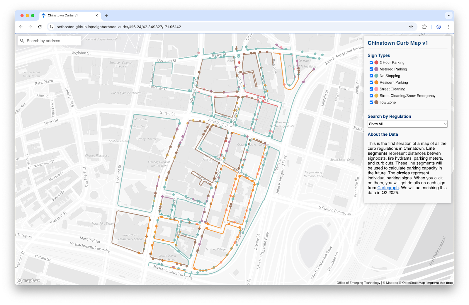 Boston Curb Usage Map